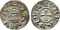 Italy Denaro Crusaders, ITALY, Genova. Republic. 1139-1339. AR Denaro -