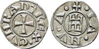 Italy Denaro Crusaders, ITALY, Genova. Republic. 1139-1339. AR Denaro -