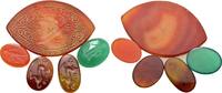 Antiques REPLICA Glyptic Lot of 5 REPRODUCTION of ancient gemstone -