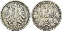 Germany Germany. Wilhelm I (1861-1888). AR 1 Mark 1875 (23,9mm, 5.3g). Berlin. KM 7. -