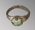 Roman Empire Bronze ring with hardstone -
