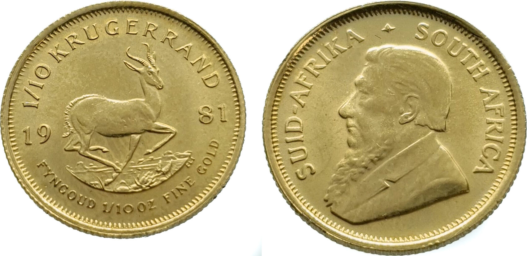 South Africa 1 10 Krugerrand 1981 1 10 Oz Gold Unz unzirculated south-africa-1-10-krugerrand-1981-1-10-oz-gold-unz-unzirculated