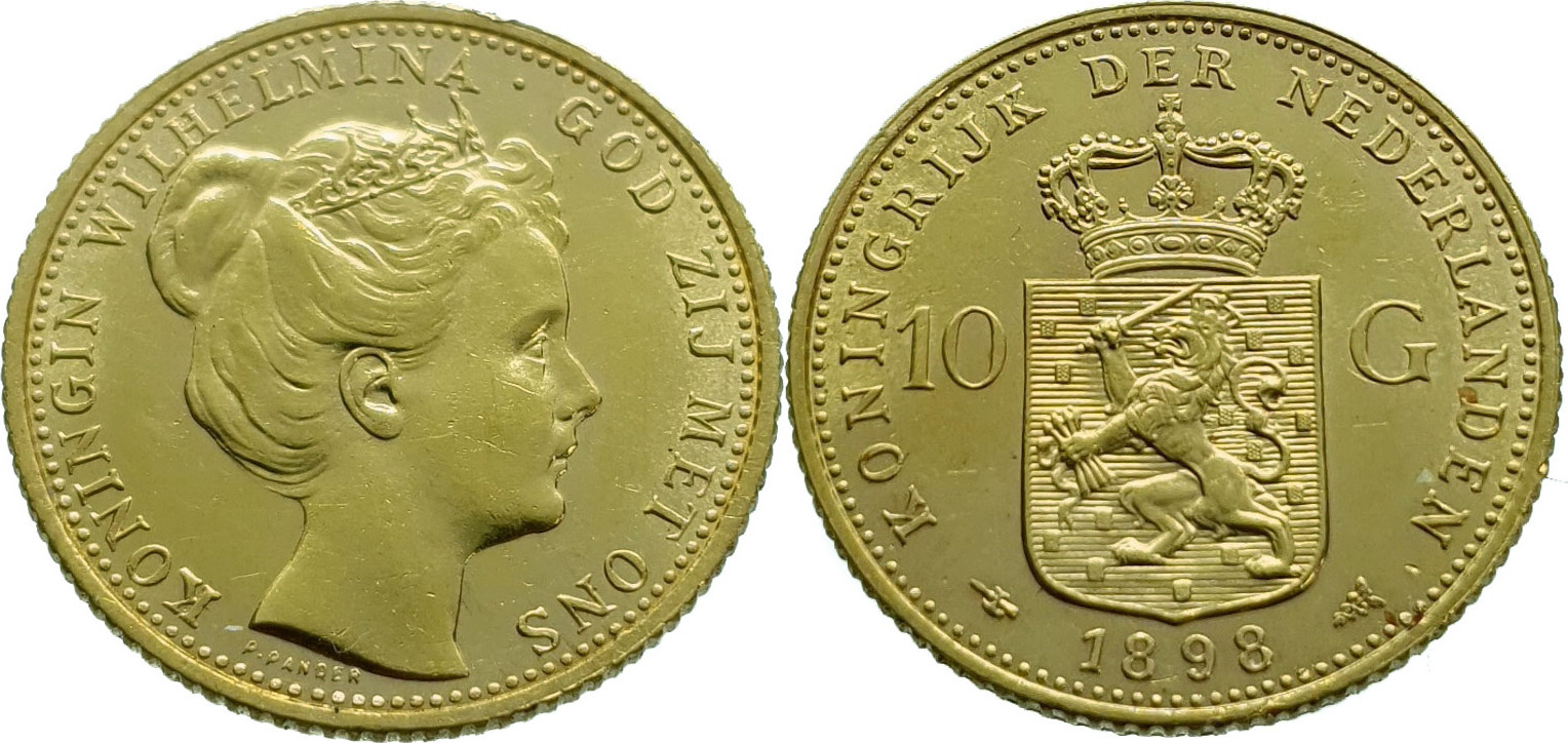 Nederland 10 Gulden 1898 Wilhelmina - Gold Vz | MA-Shops