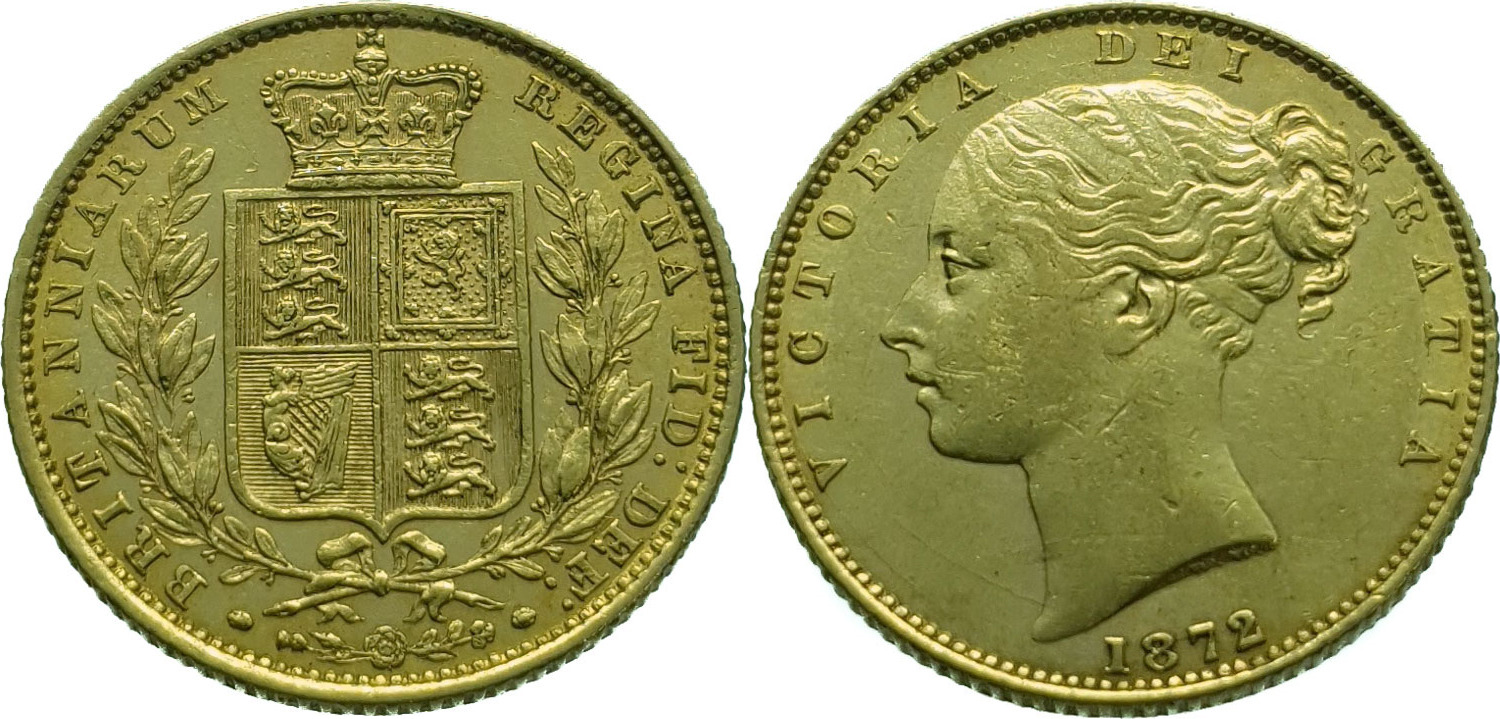 United Kingdom Sovereign 1872 Victoria - Gold Ss / Vz | MA-Shops