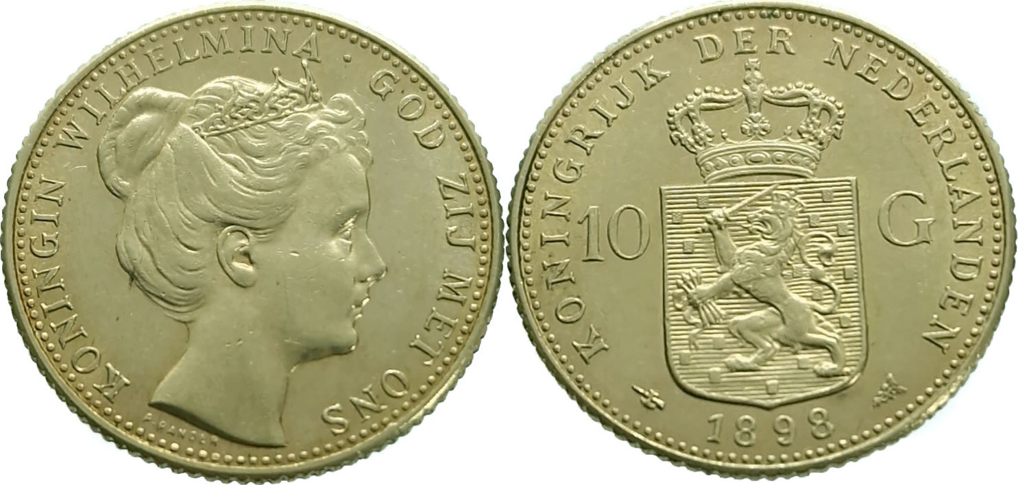 Nederland 10 Gulden 1898 Wilhelmina - Gold Unz (unzirculated) | MA-Shops