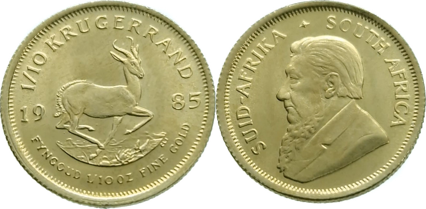 South Africa 1 10 Krugerrand 1985 1 10 Oz Krugerrand Gold Unz south-africa-1-10-krugerrand-1985-1-10-oz-krugerrand-gold-unz