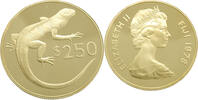 Fiji 250 Dollars 1978 Banded Iguana - Gold - Rare Proof