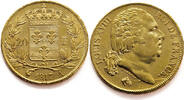 France 20 Francs Louis XVIII - Gold -