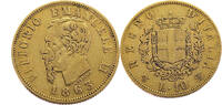 Italy 10 Lire Vittorio Emanuele II - Gold -
