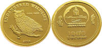 Mongolia 1000 Tögrög Eurasian Eagle Owl - 1/25 Oz. - Gold -