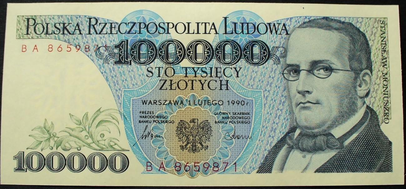 Polen 100 000 Zloty 1 2 1990 P 154 A Serie BA 8659871 Kfr MA Shops polen-100-000-zloty-1-2-1990-p-154-a-serie-ba-8659871-kfr-ma-shops