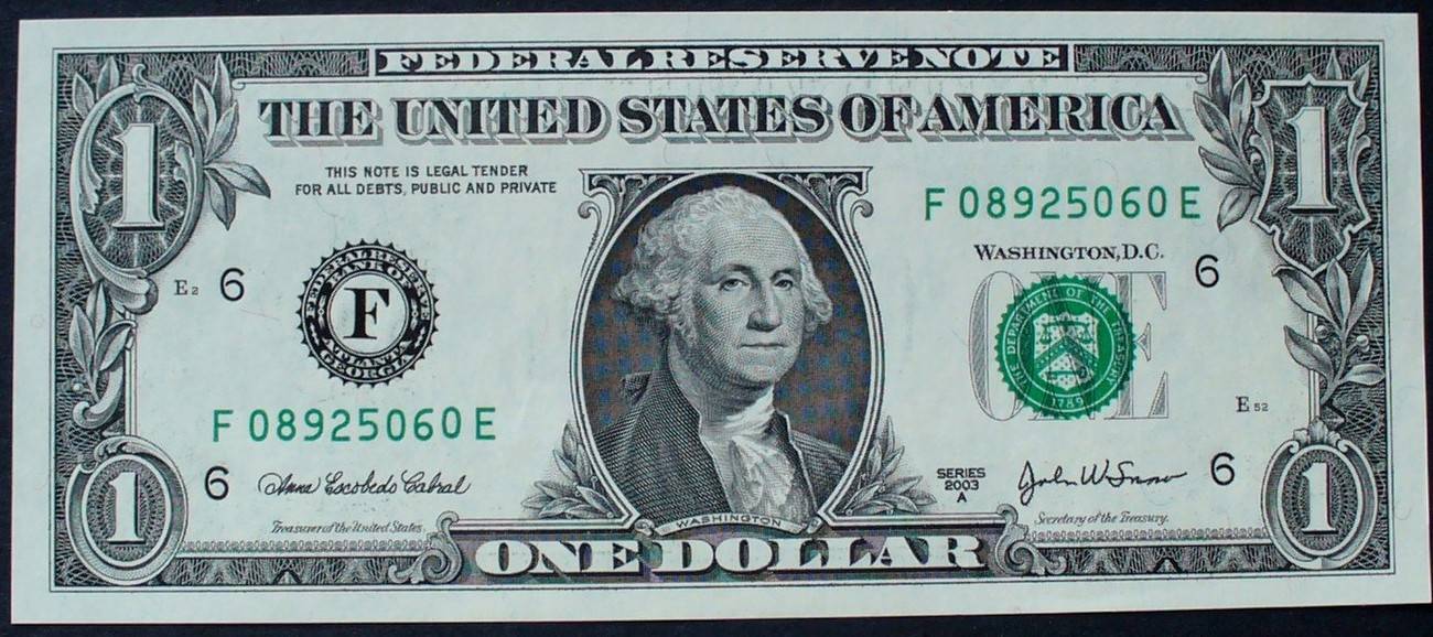 Доллар 1 октября. Один доллар 2003. Банкнота 1 доллар США. One Dollar 2003 Washington. Dollar Bill.