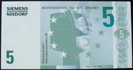 Deutschland 5 Euro Siemens Nixdorf / Musterbanknote -