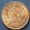 Ghana 1 Penny 1958 S.2 / Bro / Kwame Nkrumah - Stern als Staatsemblem ss 6,00 EUR  zzgl. 4,00 EUR Versand