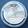 Frankreich 100 Francs Piedfort S.253 b / 900er Silber, 30g / 100 Jahre Freiheitsstatue vor Hafen von New York