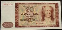 DDR 20 MDN Ros. 356 b / Serie ZU 559260, seltene Ersatznote -