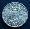 Mosambik - Überseeprovinz 20 Escudos S.25 / 720er Silber, 10g / Kolonialwappen - Christuskreuz mit Wappen v. Portugal -