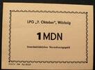 DDR - LPG "7. Oktober" Wörbzig 1 MDN Innerbetriebliches Verrechnungsgeld -