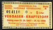 DDR - 5 Liter Vergaser-Kraftstoff Warenmarke - Ministerium für Nationale Verteidigung -