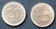 Estland 20 Senti S.24 a.4 / St. N galv. / Drei Wappenleoparden