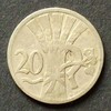 Tschechoslowakei 20 Heller S.4 / K-N / Gekrönter böhmischer Löwe - Weizengarbe, Sichel, Lindenzweig