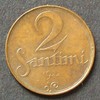 Lettland 2 Santimi S.2 / Bro / Staatswappen -