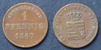 Sachsen Meiningen 1 Pfennig AKS 218 / K / Georg II.
