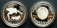 10 Won 2003 Nordkorea 999er Silber, 31g / Ringer - Staatswappen PP