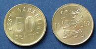 Estland 50 Senti S.25.1 / Al-N-Bro / Drei Wappenleoparden