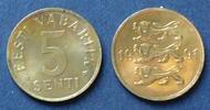Estland 5 Senti S.22 / Al-N-Bro / Drei Wappenleoparden