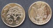 Namibia 10 Cents S.2 / St, N galv. / Staatswappen - Kameldornbaum -