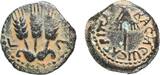 ISRAEL,  Herod Agrippa I, prutah struck year 30-31 CE in Jerusalem