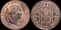 Segovia 25 Centimos de Real 1833-1868 Isabel II -