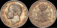 Madrid 1 Peseta 1874-1885 Alfonso XII -