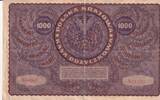 Polen 1000 Marek 1919 gebraucht III-, Einrisse,