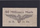 Weimarer Republik, Reichsbahn, 50 Millionen Mark 1923 Reichsbahndirektion Breslau, gebraucht III+,