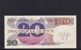 Polen 20 Zloty 1982 1 Buchstabe vor KN, G, Kassenfrisch I,