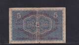 Tschechoslowakei, 5 Kronen 1919 stark gebraucht IV-, Mittelloch, Löcher, Einrisse,