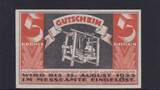 Tschechoslowakei, 5 Kronen 1922 III. Internationale Reichenberger Messe, leicht gebraucht II,