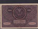 Polen 1000 Marek 1919 I Serie BF, stark gebraucht IV+, Einriss,