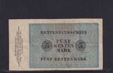 Deutsches Reich, Weimarer Republik, 5 Rentenmark 1923 Ro.156b, Deu-201b, KN 7 stellig, Serie: F, gebraucht III-,