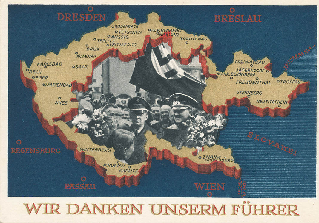 Propaganda Karte 1938 Deutsches Reich, Drittes Reich, Einmarsch Sudeten