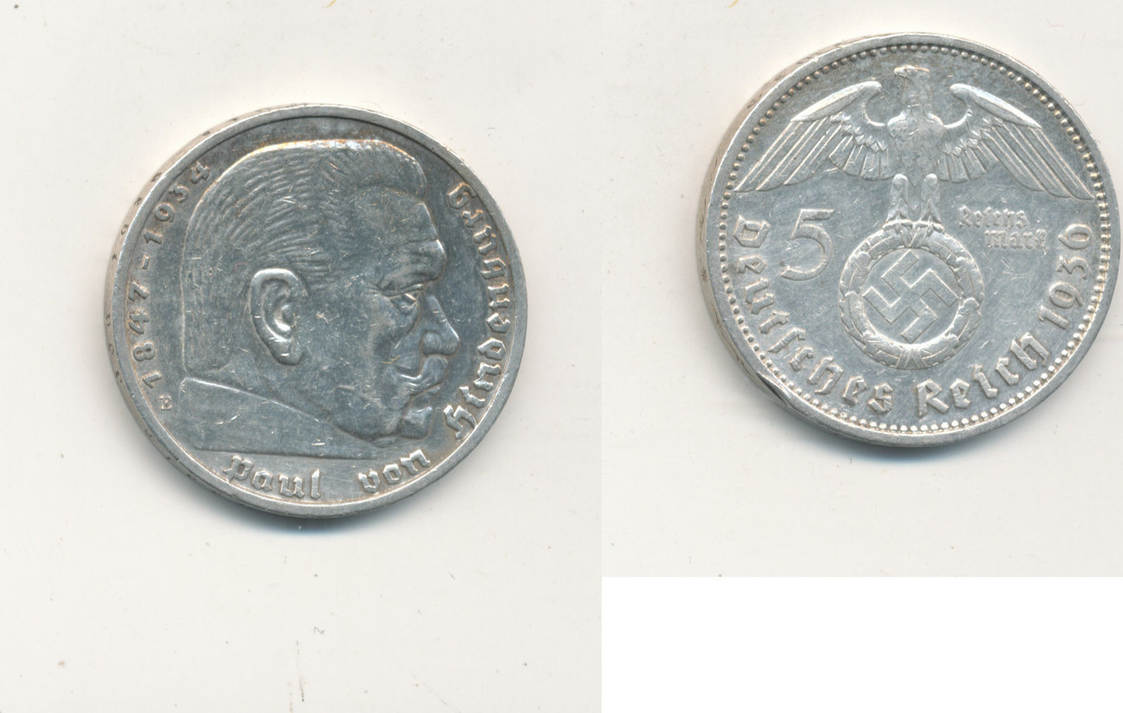 Deutsches Reich,Drittes Reich, 5 Reichsmark 1936 Mz.E J.367 Paul von Hindenburg Silber 0,900 (13