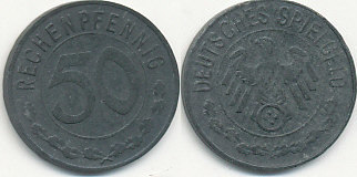 Deutsches Reich, Drittes Reich, Spielgeld,50 Rechenpfennig