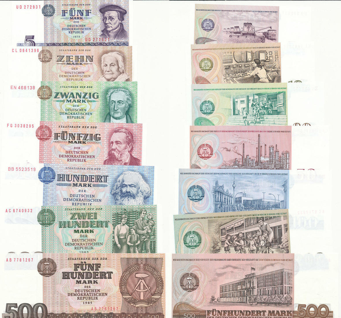 kassenfrisch 5 Werte Der letzte Banknotensatz der DDR 