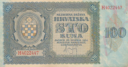 Kroatische Sammlerbanknote Aus 1941 – 1000 Kuna, Original Aus Der Zeit Des Unabhängigen Staates Kroatien (NDH)
