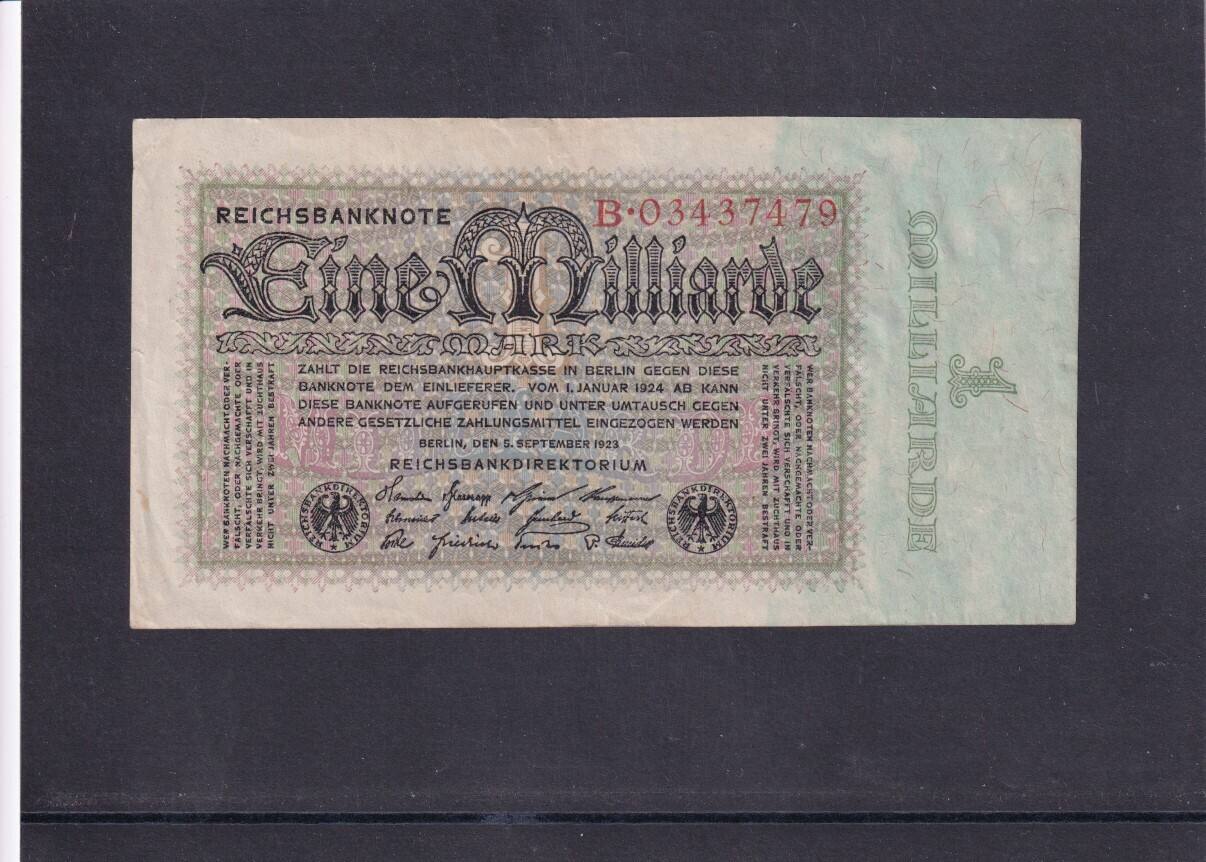 Deutsches Reich, Weimarer Republik, 1 Milliarde Mark 1923 Ro.111a,DEU ...