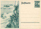 Deutsches Reich, Drittes Reich, Propaganda Postkarte Ganzsache,Hochseefischer, -