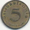 Deutsches Reich, Drittes Reich 5 Reichspfennig