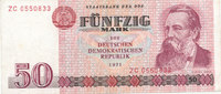 Deutschland,DDR, 50 Mark 1971 Ro.360b Typensatz,Ersatznote, gebraucht III, 4,99 EUR Differenzbesteuert nach §25a UStG zzgl. 2,00 EUR Versand